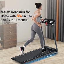 Load image into Gallery viewer, EUROCO 2.5HP Folding Treadmill with 7.5mph Speed, 265 lb Walking Exercise Treadmill with LED Display, 3 - Level Incline and 12 Preset Program for Home Office