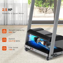 Load image into Gallery viewer, EUROCO 2.5HP Folding Treadmill with 7.5mph Speed, 265 lb Walking Exercise Treadmill with LED Display, 3 - Level Incline and 12 Preset Program for Home Office