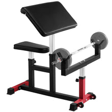 Load image into Gallery viewer, VEVOR Preacher Curl Bench, Strength Training Biceps Machine, Max Load 440 lb Home Gym Equipment, Seated Arm Isolated Barbell Dumbbell Bicep Station, Adjustable Weight Benches for Home Gym